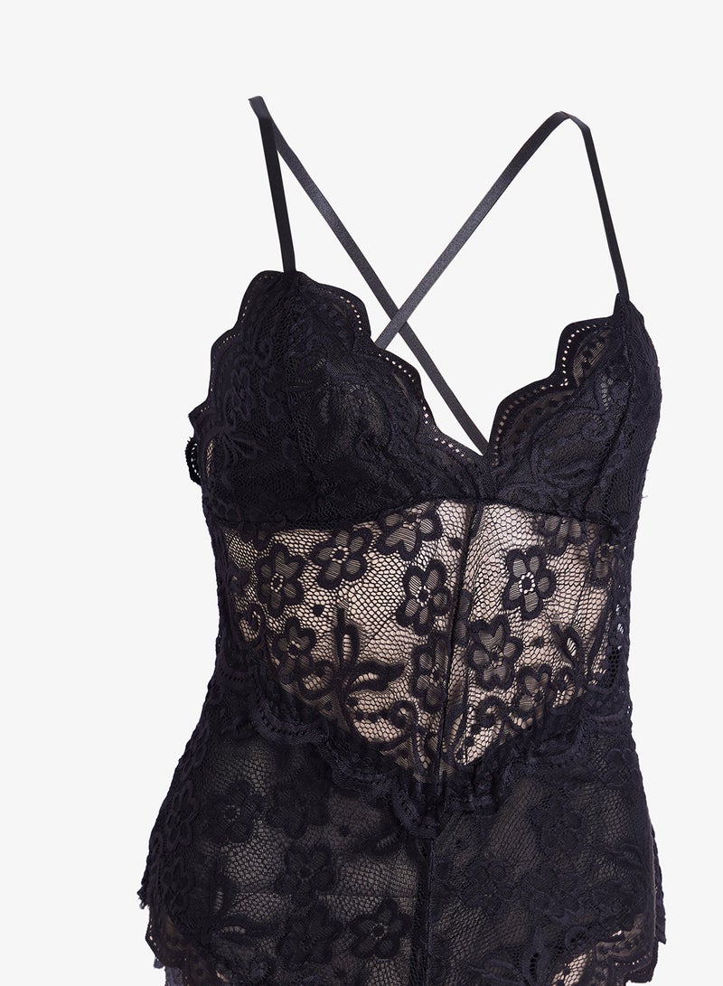 جينجر بودي سوت دانتيل بفتحة صدر عميقة - Image 3